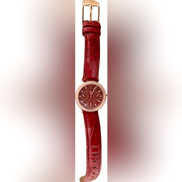 Michael Kors Red & Gold Mini Parker Red Dial Ladies Watch MK6451 Stunning! - Picture 3 of 16